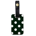 Polka Dots - White on Deep Green Luggage Tag (One Side)