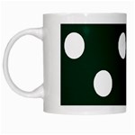 Polka Dots - White on Deep Green White Mug