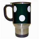 Polka Dots - White on Deep Green Travel Mug (White)