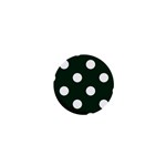 Polka Dots - White on Deep Green 1  Mini Button