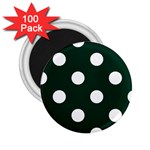 Polka Dots - White on Deep Green 2.25  Magnet (100 pack)