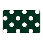 Polka Dots - White on Deep Green Magnet (Rectangular)