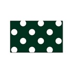 Polka Dots - White on Deep Green Sticker Rectangular (100 pack)