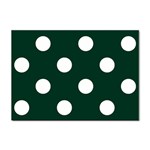 Polka Dots - White on Deep Green Sticker A4 (10 pack)