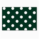 Polka Dots - White on Deep Green Postcard 4 x 6  (Pkg of 10)
