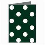 Polka Dots - White on Deep Green Greeting Card