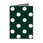 Polka Dots - White on Deep Green Mini Greeting Card