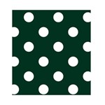 Polka Dots - White on Deep Green Greeting Card 4.5  x 6 
