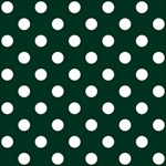 Polka Dots - White on Deep Green ScrapBook Page 12  x 12 