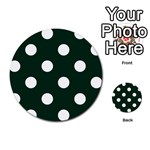 Polka Dots - White on Deep Green Multi-purpose Cards (Round)
