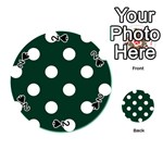 Polka Dots - White on Deep Green Playing Cards 54 (Round)