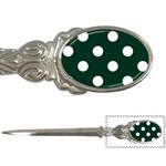 Polka Dots - White on Deep Green Letter Opener