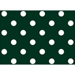 Polka Dots - White on Deep Green Birthday Cake 3D Greeting Card (7x5)