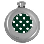 Polka Dots - White on Deep Green Hip Flask (5 oz)