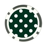 Polka Dots - White on Deep Green Poker Chip Card Guard