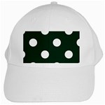 Polka Dots - White on Deep Green White Cap
