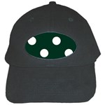 Polka Dots - White on Deep Green Black Cap