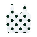 Polka Dots - Deep Green on White Full Print Recycle Bag (M)