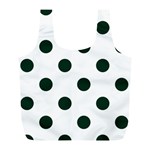 Polka Dots - Deep Green on White Full Print Recycle Bag (L)