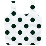 Polka Dots - Deep Green on White Full Print Recycle Bag (XL)