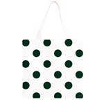 Polka Dots - Deep Green on White Grocery Light Tote Bag