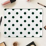 Polka Dots - Deep Green on White Cosmetic Bag (XL)