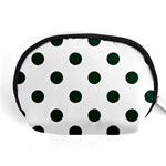 Polka Dots - Deep Green on White Accessory Pouch (Medium)