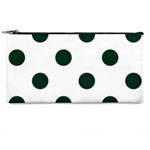 Polka Dots - Deep Green on White Pencil Case