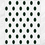 Polka Dots - Deep Green on White Canvas 11  x 14 