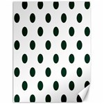Polka Dots - Deep Green on White Canvas 12  x 16 