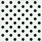 Polka Dots - Deep Green on White Canvas 20  x 20 