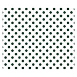 Polka Dots - Deep Green on White Double Sided Flano Blanket (Small)