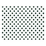 Polka Dots - Deep Green on White Double Sided Flano Blanket (Large)