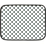 Polka Dots - Deep Green on White Double Sided Fleece Blanket (Mini)