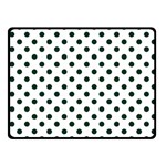 Polka Dots - Deep Green on White Fleece Blanket (Small) (One Side)