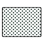 Polka Dots - Deep Green on White Double Sided Fleece Blanket (Small) (Two Sides)