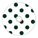 Polka Dots - Deep Green on White CD Wall Clock