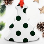 Polka Dots - Deep Green on White Ornament (Christmas Tree)