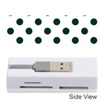 Polka Dots - Deep Green on White Memory Card Reader (Stick)