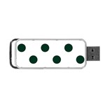Polka Dots - Deep Green on White Portable USB Flash (Two Sides)