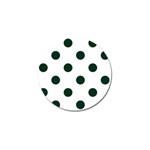 Polka Dots - Deep Green on White Golf Ball Marker (4 pack)