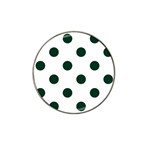 Polka Dots - Deep Green on White Hat Clip Ball Marker (10 pack)