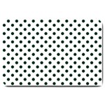 Polka Dots - Deep Green on White Large Doormat