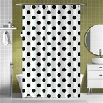 Polka Dots - Deep Green on White Shower Curtain 48  x 72  (Small)