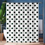 Polka Dots - Deep Green on White Shower Curtain 60  x 72  (Medium)