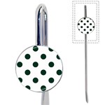 Polka Dots - Deep Green on White Book Mark