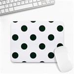 Polka Dots - Deep Green on White Small Mousepad