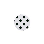 Polka Dots - Deep Green on White 1  Mini Button
