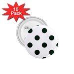 Polka Dots - Deep Green on White 1.75  Button (10 pack)
