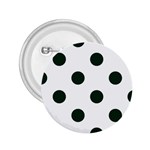 Polka Dots - Deep Green on White 2.25  Button